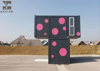 중국 비 - 가연성 편평한 팩 콘테이너 집의, 분홍색 및 까만 편평한 팩 강철 콘테이너 회사