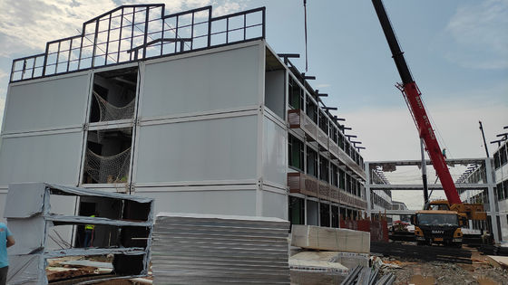 상자 공간 건설 현장 3층 기숙사 20ft Prefab 컨테이너 하우스 저렴한 가격 큰 Prefab 하우스