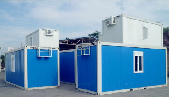 중국 진보된 주문 콘테이너 집, 목욕탕을 가진 파란 휴대용 콘테이너 집 공장