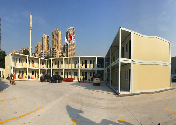 중국 공식적인 지역 편평한 팩 사무실 건물 직류 전기를 통한 강철 구조 구조를 가진 2개의 이야기 공장